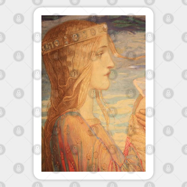 Isolde (detail from Tristan and Isolde) by John Duncan 1912 Sticker by immortalpeaches